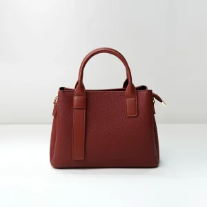 Brown pebbled handbag sample for custom handbag manufacturing review