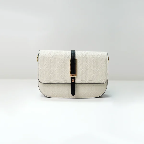 Embossed flap shoulder bag sample for custom handbag manufacturing review