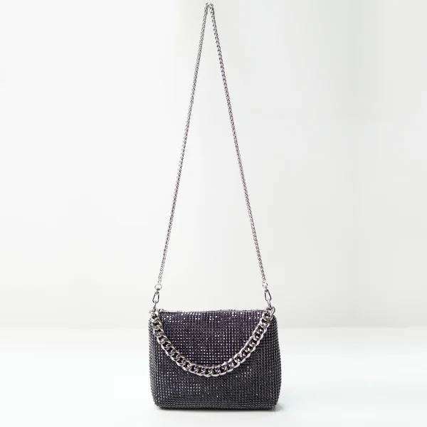 Chain-strap rhinestone mini bag sample for OEM/ODM contract manufacturing review
