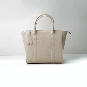 Crocodile embossed tote handbag sample for custom handbag manufacturing review