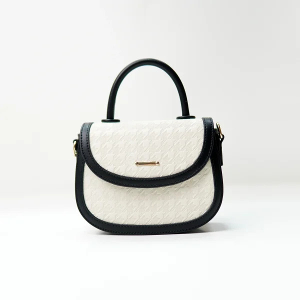 Structured mini handbag sample for private label handbag production review
