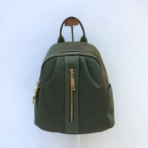 Custom handbag manufacturer sample backpack with front zipper and handle assembly