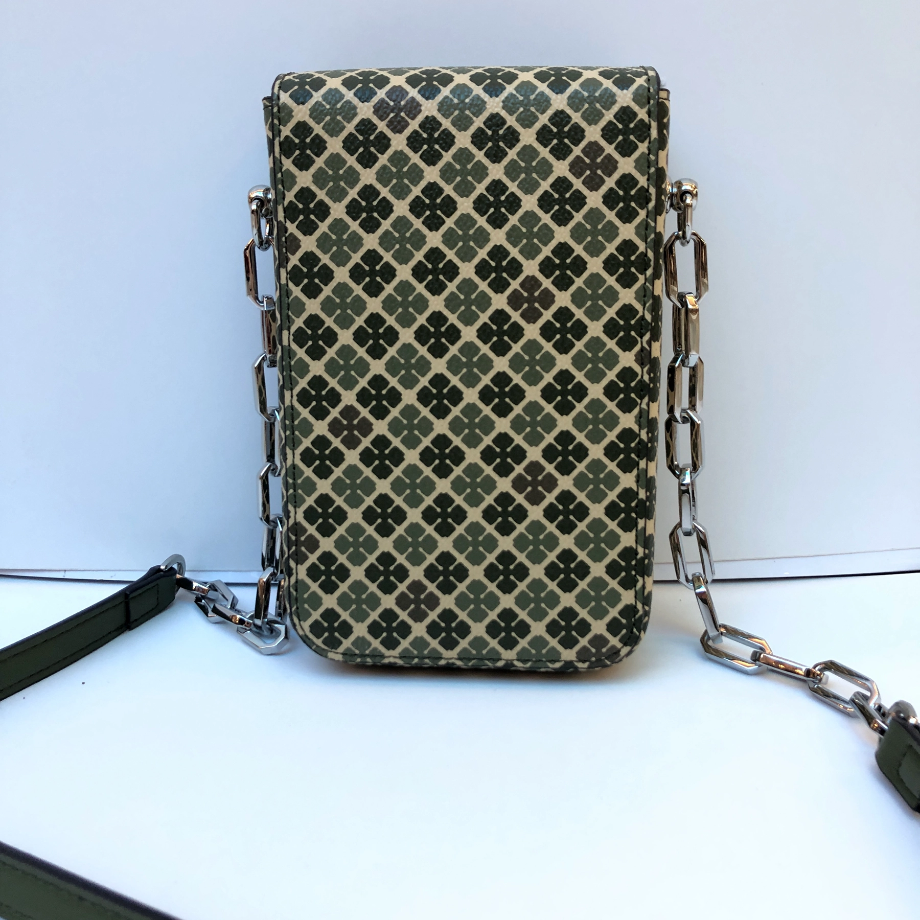Patterned mini shoulder bag sample for private label handbag production review