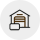 Factory building icon representing handbag factory china manufacturing facilities