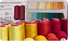 Thread color options displayed for custom handbag manufacturing process verification