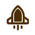 Rocket outline icon used for custom handbag manufacturing website navigation