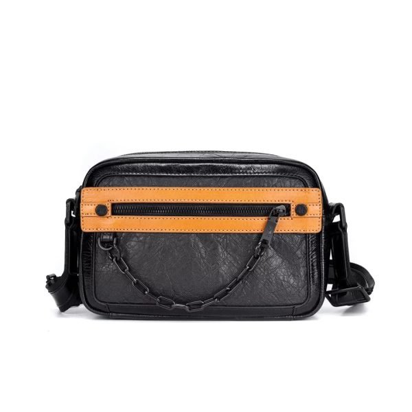 Custom handbag manufacturer crossbody bag with zipper panel and chain hardware