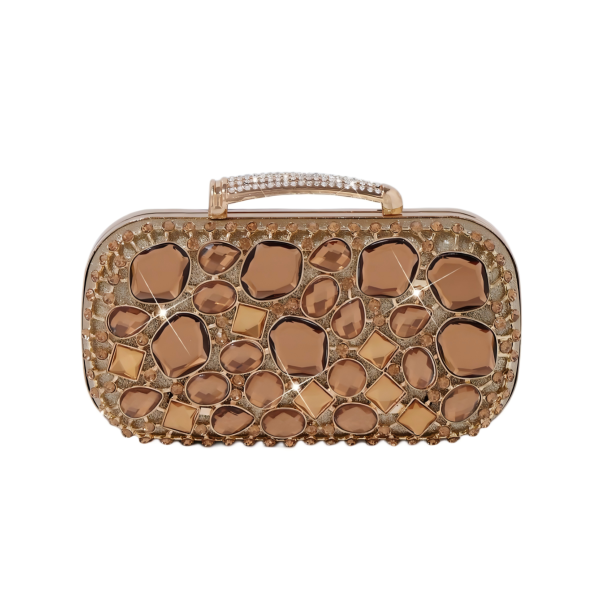 Rhinestone hard clutch sample for private label handbag production review