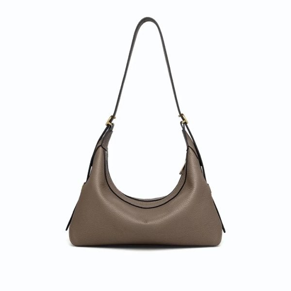Pebbled leather shoulder bag sample for custom handbag manufacturing review