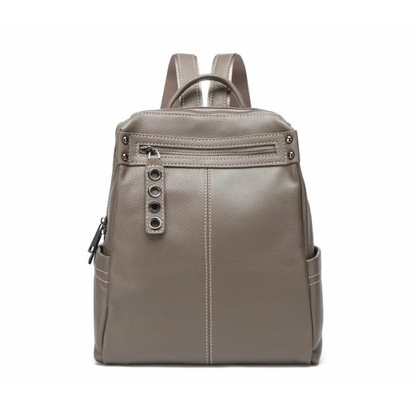 Leather backpack sample documented for private label handbag production review