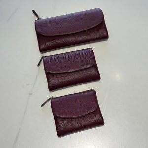 Pebbled leather wallet samples for private label handbag production review