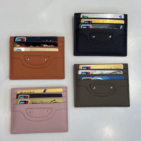 Custom handbag manufacturer card holders with pebbled panels and inserted cards