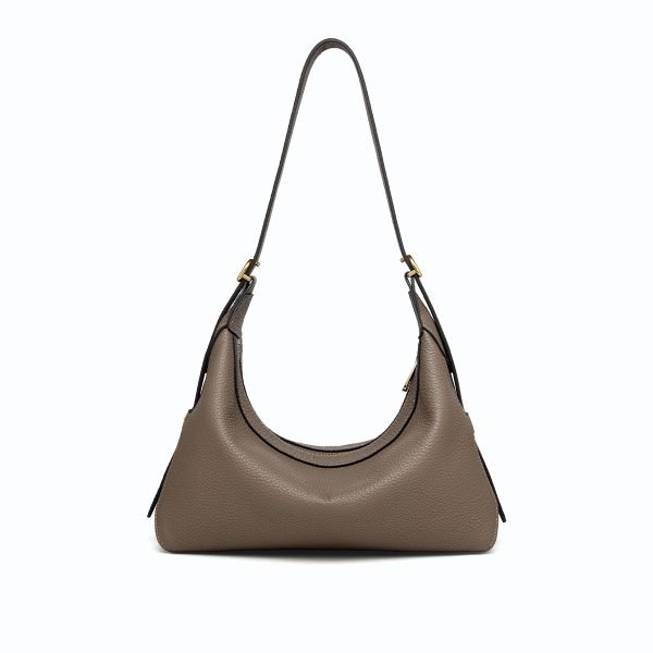 Pebbled leather shoulder bag sample for custom handbag manufacturing review