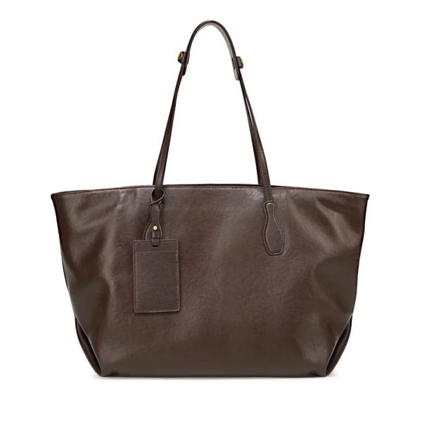 Brown tote bag sample for custom handbag manufacturing review