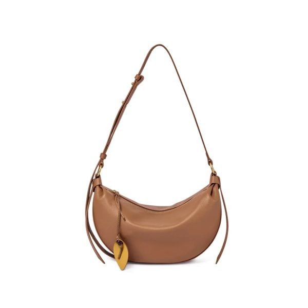 Brown leather shoulder bag sample for custom handbag manufacturing review