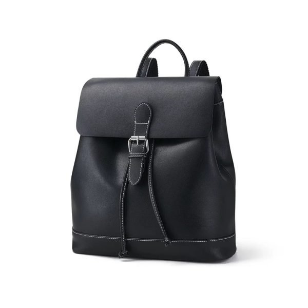 Black backpack sample for private label handbag production review