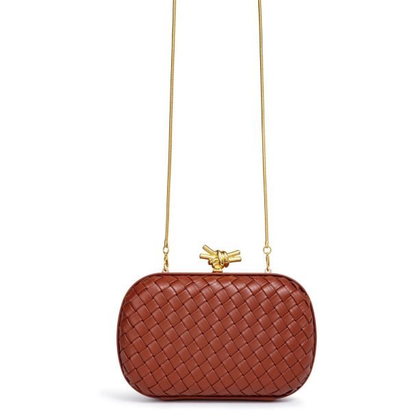Woven leather shoulder bag sample for OEM/ODM contract manufacturing review