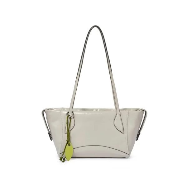 Custom handbag manufacturer reference showing structured tote bag with long shoulder handles