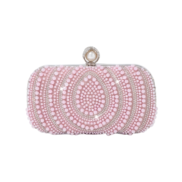 Beaded clutch bag sample for private label handbag production review