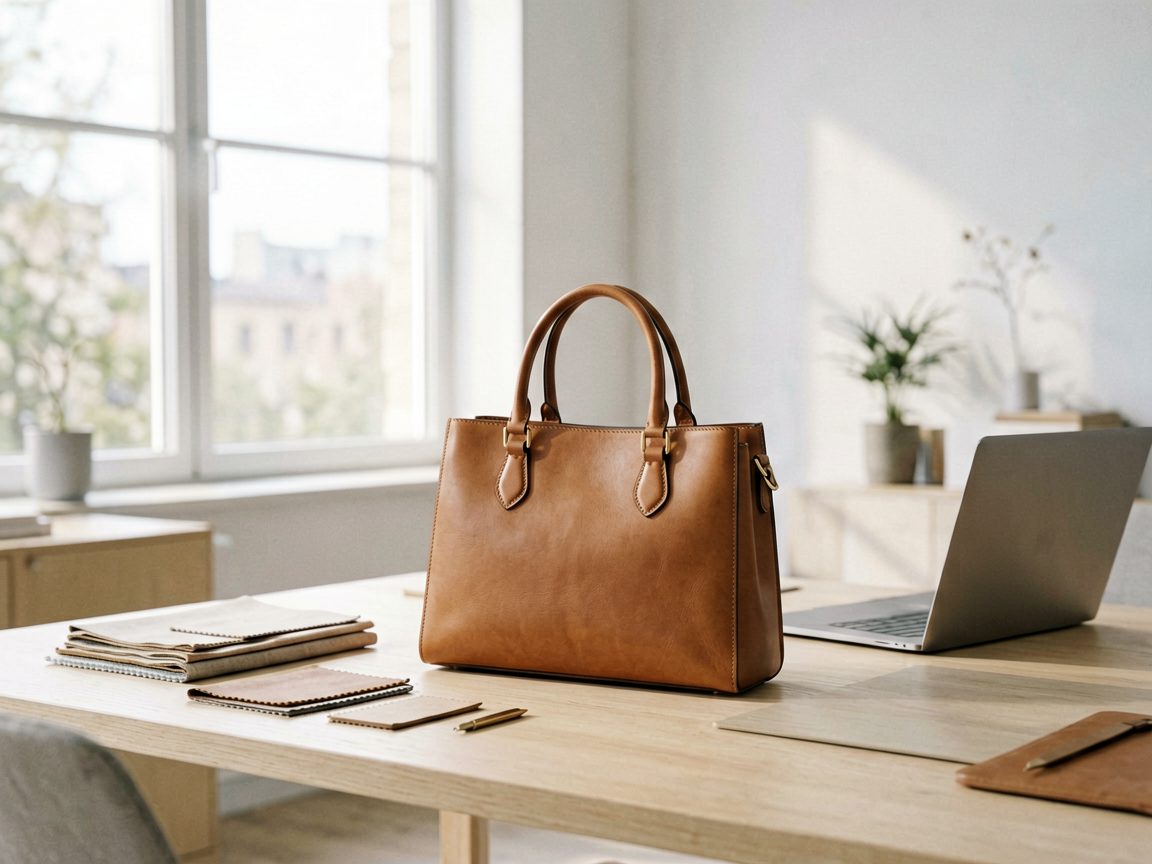 vegan leather handbag lifestyle scene