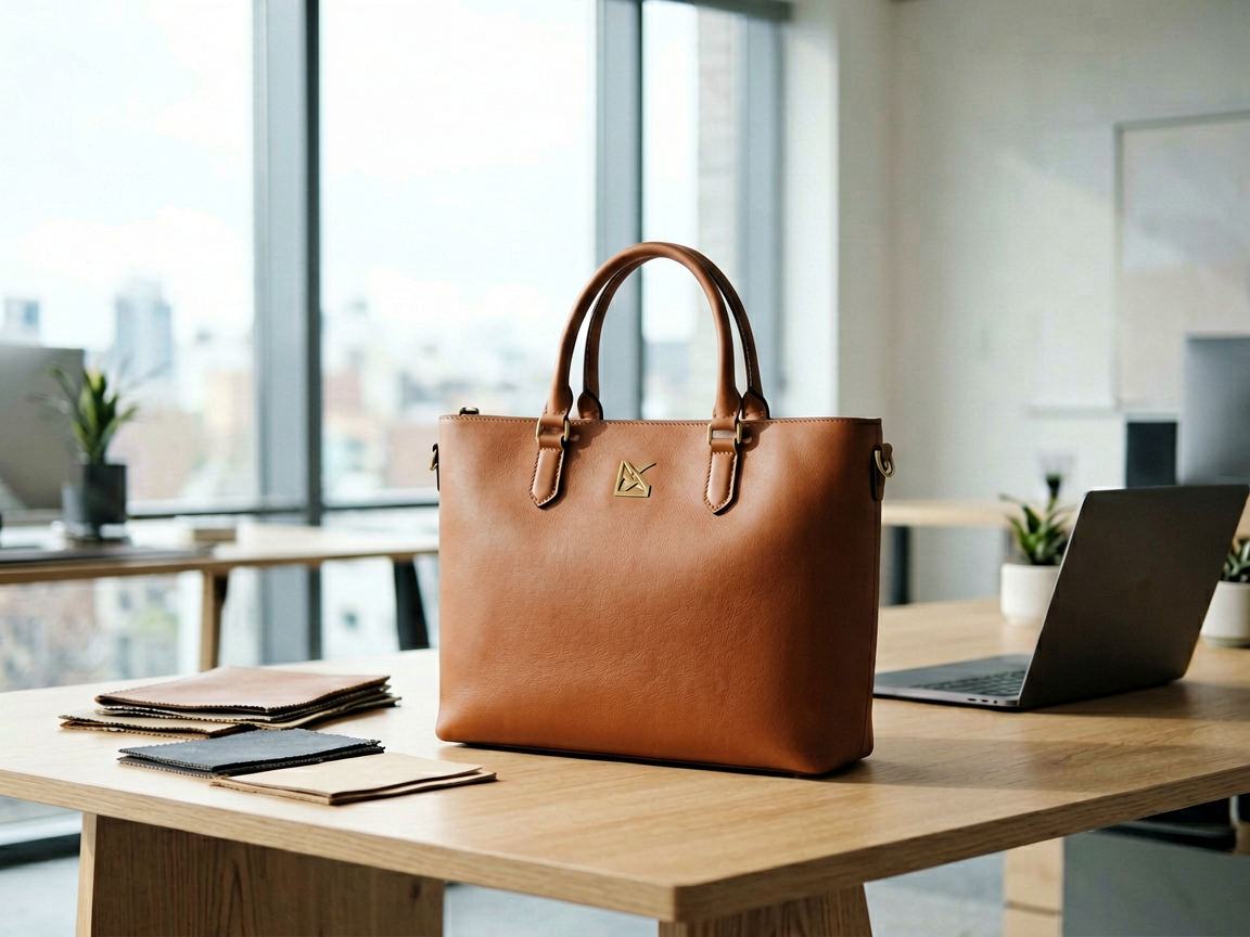 vegan leather tote bag lifestyle scene