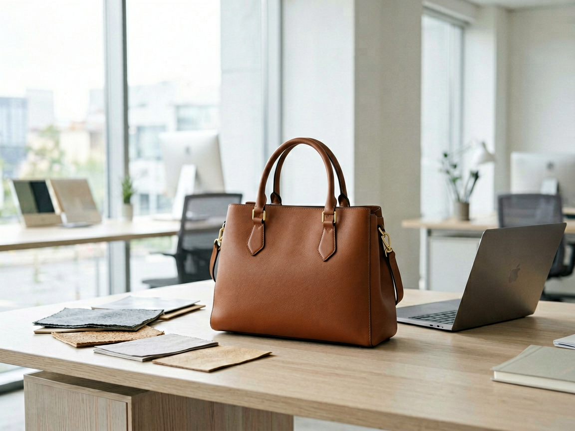 vegan leather handbag lifestyle scene