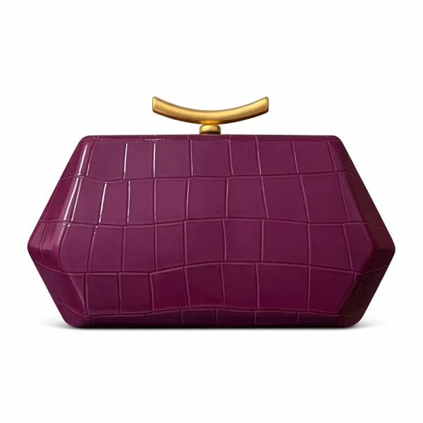 BC103 Wholesale Nappa Leather Evening Box Clutch Purse Manufacturer with Metal Frame