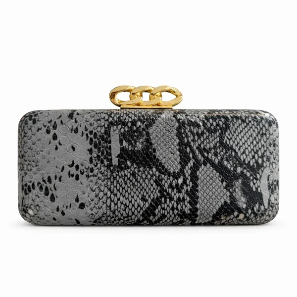 BC107 Custom Crocodile Embossed Leather Box Clutch Purse Supplier for Weddings