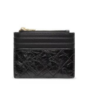 CD103 OEM ODM RFID Blocking Nappa Leather Card Holder Factory with Elastic Strap