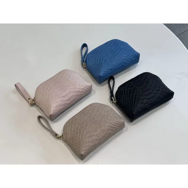 CP101 Wholesale Mini Genuine Leather Zipper Coin Purse Factory with Key Ring