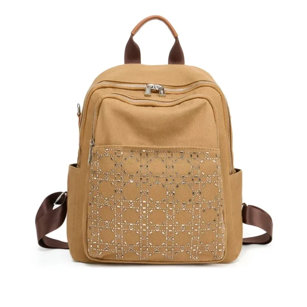 FB110 Custom Anti-Tear Fabric Bag with Genuine Leather Handles & YKK Zippers