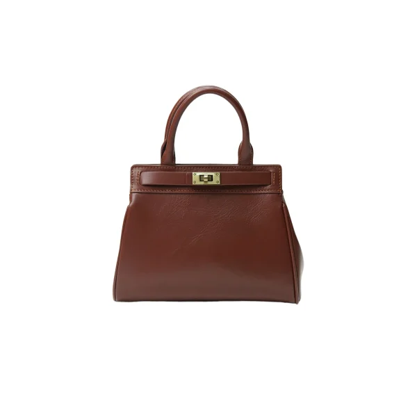 HD134 OEM Custom Embossed Logo Cowhide Leather Handbag Factory Direct