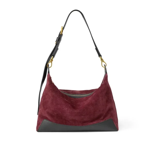HS120 Wholesale Genuine Leather Crescent Hobo Bag Supplier with Custom Lining