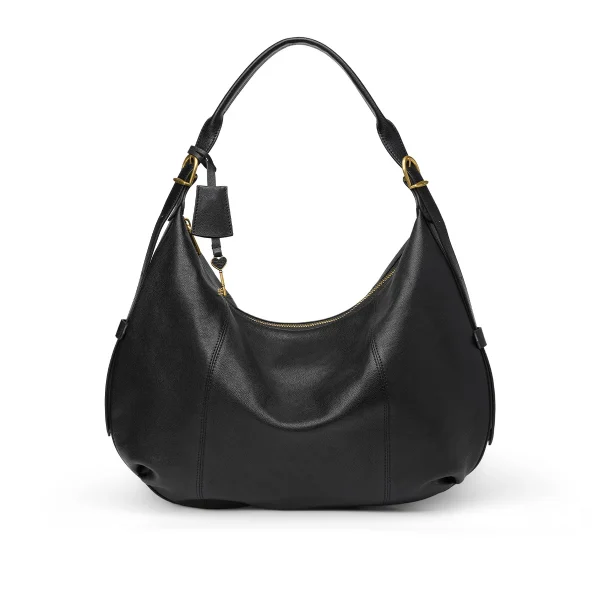 HS124 Wholesale Luxury Leather Hobo Bag Factory with Gold-Plated Hardware