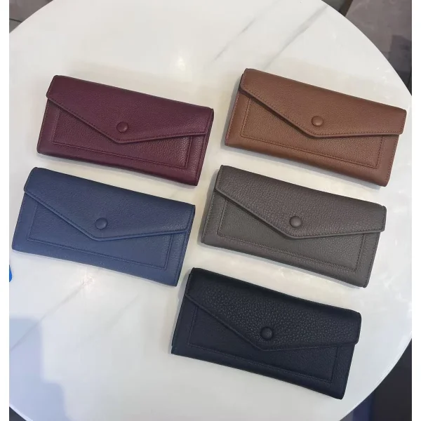 WT103 Wholesale Durable Top-Grain Leather Wallet with Zipper Coin Pocket