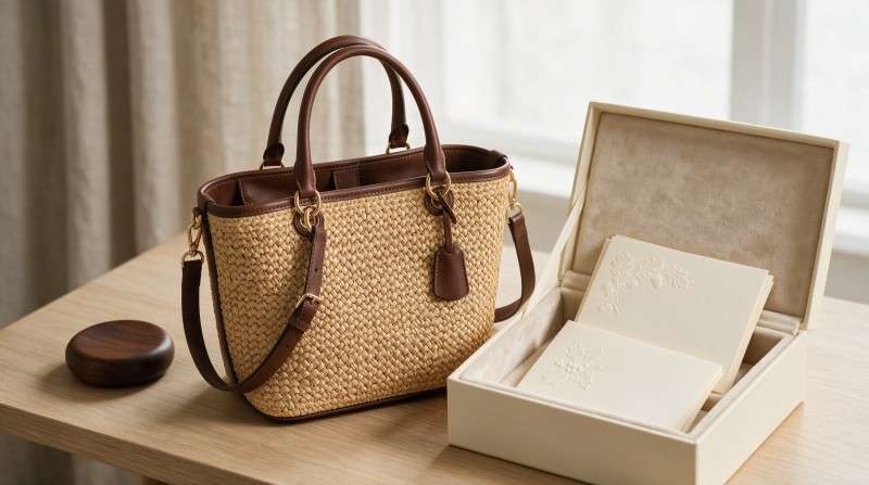 Original basket handbag gift set with charm and presentation packaging