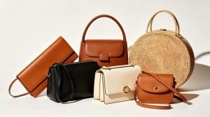 Jacquemus bag strategy shown as an editorial assortment of original sculptural handbags