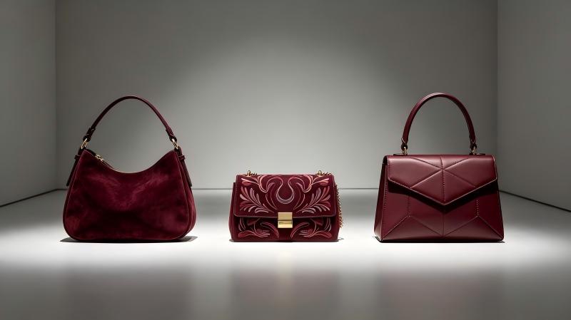 Valentino bag assortment interpreted as an original three-lane retail planning display