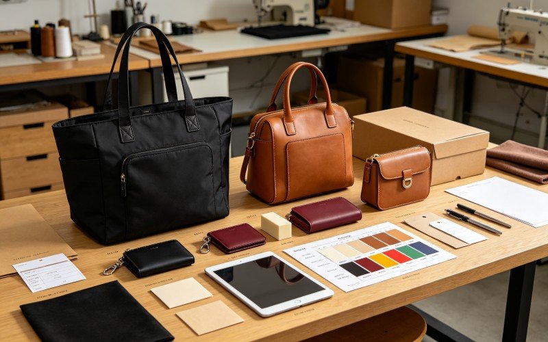 Original vegan-leather-material and textured handbag OEM material approval board