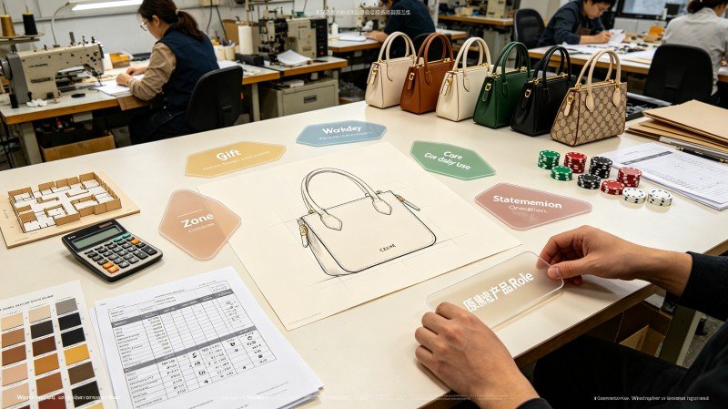 Private-label team mapping customer jobs to original handbag price bands